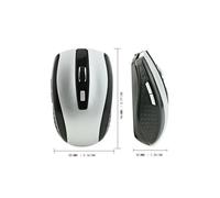 (PAW3950 Nero) Mouse wireless ottico USB rosso 6D per mouse da gioco per computer portatili dal design