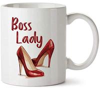 PAWANG sig.Ra Boss con Tacchi Alti Rossi Tazza da caffè Divertente - Tazza Regalo in Ceramica da 11 Once per Donna, Ragazza, Mamma, Avvocato