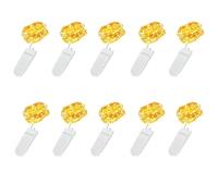 PAWARSO Luci LED a Batteria, 10 Pezzi 1M 10LED Luci Stringa Filo Di Rame Lucine Decorative a Batteria per Natale,Decorazione di Nozze, Matrimonio, DIY, Festa (Bianco Caldo)