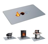 PAWBOSE Tappetino per barbecue da 152 x 101 cm, per barbecue all'aperto, a prova di fuoco su entrambi i lati, per patio e terrazza, impermeabile e a prova di olio e protezione per camino interno