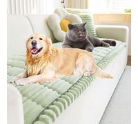 Pawcart Couch Cover, Paw Lounge Plush Pet Couch Cover, Pet-Friendly Non-Slip Washable Couch Protector, Ultra-Soft Fluffy Plush Sofa Protector for Dogs Cats (Green,27.6 × 47 in)