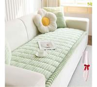 Pawcart Couch Cover,Ultra-Soft Fluffy Plush Sofa Protector, With Cushion Cover,Anti-Static Non-Slip Washable Thickened Pet Hair & Scratch Resistant (Green, Pillowcase:45x45cm(17.72" x 17.72"))