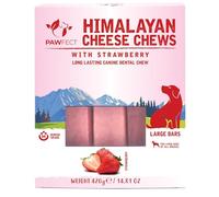 Pawfect Barretta da masticare dentale al formaggio dell'Himalaya con fragole (grande | 3 in scatola)