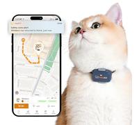 Pawfit Lite for Cats - Rilevatore GPS da 4 g, monitoraggio in tempo reale, monitoraggio delle attività, cronologia della posizione, portata illimitata, collare di sicurezza incluso, antracite