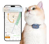 Pawfit Localizzatore GPS Lite per Gatti 4G | Monitoraggio in tempo reale | Cronologia posizioni | Portata illimitata | Collare sicurezza incluso | Grigio lilla