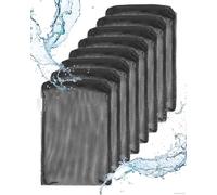 Pawfly 8 Pezzi Sacchetti Filtro Acquario Riutilizzabili Rete Fine con Cerniera per Carbonio Attivo Bio-Palline Pietre e Ceramiche, Nero