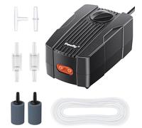 Pawfly ad aria per acquari Pawfly 190L/H per secchi per acquari da 40-230 L Pompa aeratore silenziosa a doppia uscita con tubo di linea aerea Attacchi per pietre d'aria e valvole di non ritorno