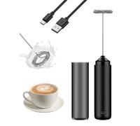 Pawfly Frullatore Latte Ricaricabile a Bacchetta 3 Velocità Regolabile con Supporto e 2 Fruste Inox Rimovibili Miscelatore Elettrico per Cappuccino e Caffè Latte