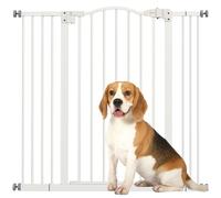PawHut 94 cm Cancelletto per Cani da Interno, Cancello per Cani di Sicurezza, Barriera Cancellino per Cani Estensibile 74-100 cm con Doppio Blocco e Chiusura Automatica per Scale e Porta, Bianco