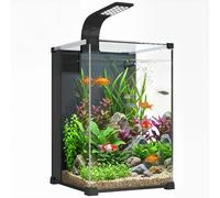 PawHut Acquario per Casa 36L con Filtro Integrato e Luce LED 30x30x45.5 cm Nero