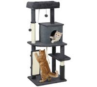 PawHut Albero per Gatti con Casetta, Lettino, Tiragraffi, Spazzola