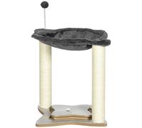 PawHut Albero Tiragraffi con Amaca in Peluche Base con Gioco e Pali Sisal