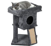 PawHut Albero tiragraffi con tappetino tiragraffi in iuta, piattaforma per sdraiarsi, pallina da gioco, casa per gatti, Beige, 40 x 40 x 57 cm Aosom Italy