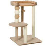 PawHut Albero Tiragraffi per Gatti con Piattaforma e Torre per Arrampicata 56x54x86 cm Marrone Aosom Italy