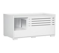 PawHut Armadietto per Gatti con Porta Magnetica, Design Rialzato, MDF, Bianco, 90 x 48 x 42,5 cm