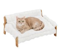 PawHut Brandina per Cani e Gatti Rialzata in Peluche, Stile Divano, Bianco