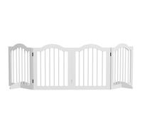 PawHut Cancelletto con barriera per cani in 4 pezzi, 203,5 x 61 cm Cancelletto pieghevole per cani con porta, cancelletto di protezione della porta con 2 piedini di supporto, cancelletto per scale