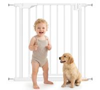 PawHut Cancelletto di Sicurezza per Bambini e Animali 76-82x76 cm, Bianco