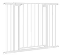 PawHut Cancelletto di Sicurezza per Bambini Cani, Estensibile 76-103 cm, Alto 76 cm, Cancellino per Cani, Scale Porte, Chiusura Automatica, Fissaggio a Pressione Senza Fori, Apertura a Due Vie, Bianco