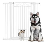 PawHut Cancelletto di Sicurezza per Cani 2 Estensioni 76-104x106 cm Bianco