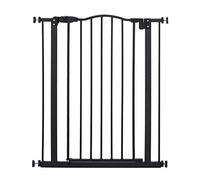 PawHut Cancelletto di sicurezza per cani espandibile 74-80 cm, cancelletto per scale a spinta senza foratura, doppia serratura, chiusura automatica, altezza 94 cm, nero