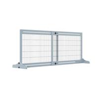 PawHut Cancelletto di Sicurezza per Cani Estensibile 104-180cm Blu-grigio | Legno e Acciaio, Cancellino per Cani Estensibile