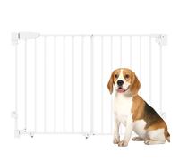 PawHut Cancelletto di Sicurezza per Cani Estensibile 74.5-111.5cm, Alto 74.5cm, Cancellino Cani Taglia Media e Piccola, Gatti Scale, Chiusura Automatica, Apertura con Una Mano, Senza Barra Inferiore