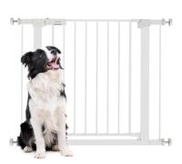 PawHut Cancelletto di Sicurezza per Cani Estensibile 76-97cm Bianco | Con Fissaggio a Pressione, Cancellino per Cani, per Scale e Porte