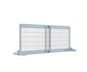 PawHut Cancelletto di Sicurezza per Cani in Legno e Acciaio, Cancellino per Cani Estensibile da Interno 104-183cm, Blu Aosom
