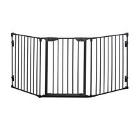 PawHut Cancelletto di sicurezza per cani regolabile e pieghevole, acciaio, 180x74.5 cm