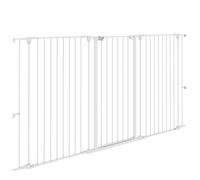 PawHut Cancelletto per Cani a 3 Pannelli Pieghevoli con Doppio Blocco, in Acciaio e Plastica, 206x120 cm, Bianco Aosom Italy
