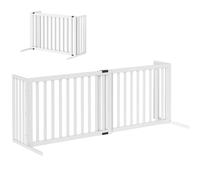 PawHut Cancelletto per Cani di Sicurezza Estensibile 102-183 cm con 2 Supporti Rimovibili, Pannelli Laterali, Cancellino in Legno per Cani Piccola e Media, Barriera Protettiva per Scale