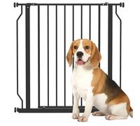 PawHut Cancelletto per Cani Estensibile 75-85 cm e Regolabile per Scale e Porte, Cancello per Cani Alto 76 cm in Acciaio e ABS, Nero