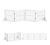 PawHut Cancelletto per Cani Pieghevole con 4 Pannelli 280x70 cm Bianco