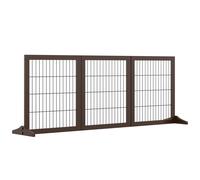 PawHut Cancelletto per Cani Pieghevole e Regolabile in Legno con Base Stabile