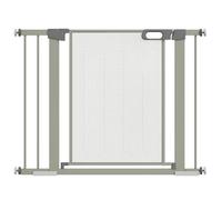 PawHut Cancelletto per Cani Regolabile 75-103 cm, Cancello di Sicurezza con Chiusura Automatica in Acciaio e ABS, Altezza 76 cm, Grigio