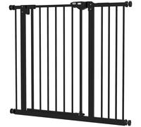 PawHut Cancelletto per Cani Regolabile con 2 Estensioni fino a 87 cm Nero