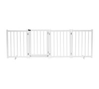 PawHut Freestanding Pet Gate w/ 2 Support Feet for Doorways Stairs White