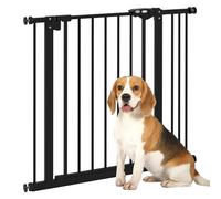 PawHut Cancellino per Cani 2 Estensioni Larghezza Regolabile 87 cm Nero