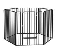 PawHut Cancellino per Cani a 8 Pannelli Modulabili in Acciaio Nero