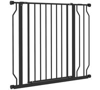 PawHut Cancelletto per Cani Estensibile per Scale e Porte in Acciaio e ABS Nero