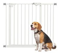 PawHut Cancellino per Cani Larghezza Regolabile Fino 94 cm, Bianco | Cancello per Cani e Animali Domestici, Fissaggio a Pressione Senza Fori, Chiusura Automatica