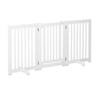 PawHut Cancellino per Cani Pieghevole 3 Pannelli Porta con Blocco 155x76cm