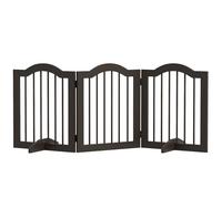 PawHut Cancellino per Cani Pieghevole a 3 Sezioni in Legno, Barriera per Cani con Piedini, Cancelletto di Sicurezza per Cani Piccoli, 154.5x29.5x61cm, Caffè