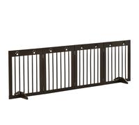 PawHut Cancellino per Cani Pieghevole in Legno di Pino Marrone