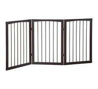 PawHut Cancellino Portatile da 3 Sezioni per Cani 160x1.2x76cm Marrone