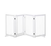PawHut Cancello divisorio per cani Autoportante con piedi, per porte Scale e Porte, Cucina e Corridoio, 220x91 cm, Bianco Aosom Italy
