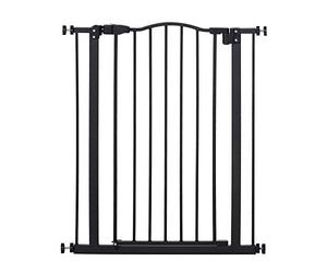 PawHut Cancello per cane a pressione, 74-80cm regol., 94cm alto, Nero