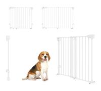 PawHut Cancello per Cani con Chiusura Automatica, 74.5-111.5 cm, Bianco