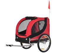 PawHut Carrellino Rimorchio per Cani, 130x73x90cm, Azzurro e nero